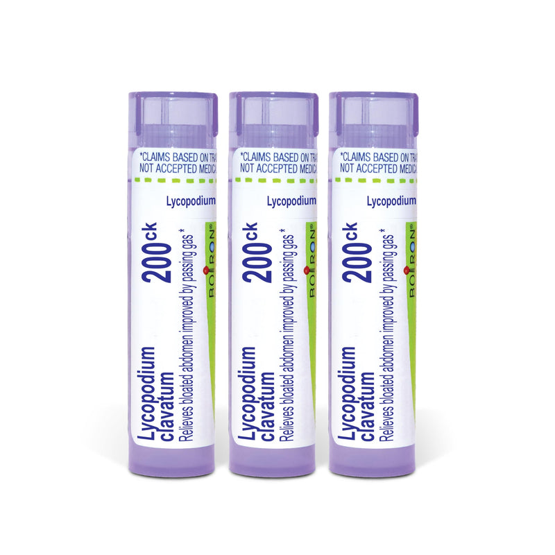 Boiron Lycopodium Clavatum 200ck Homeopathic Medicine for Bloated Abdomen - Pack of 3 (240 Pellets) | Single-medicine homeopathic pellets for Bloated Abdomen. Size: Pack of 3 (240 Pellets). 80 Count (Pack of 3)