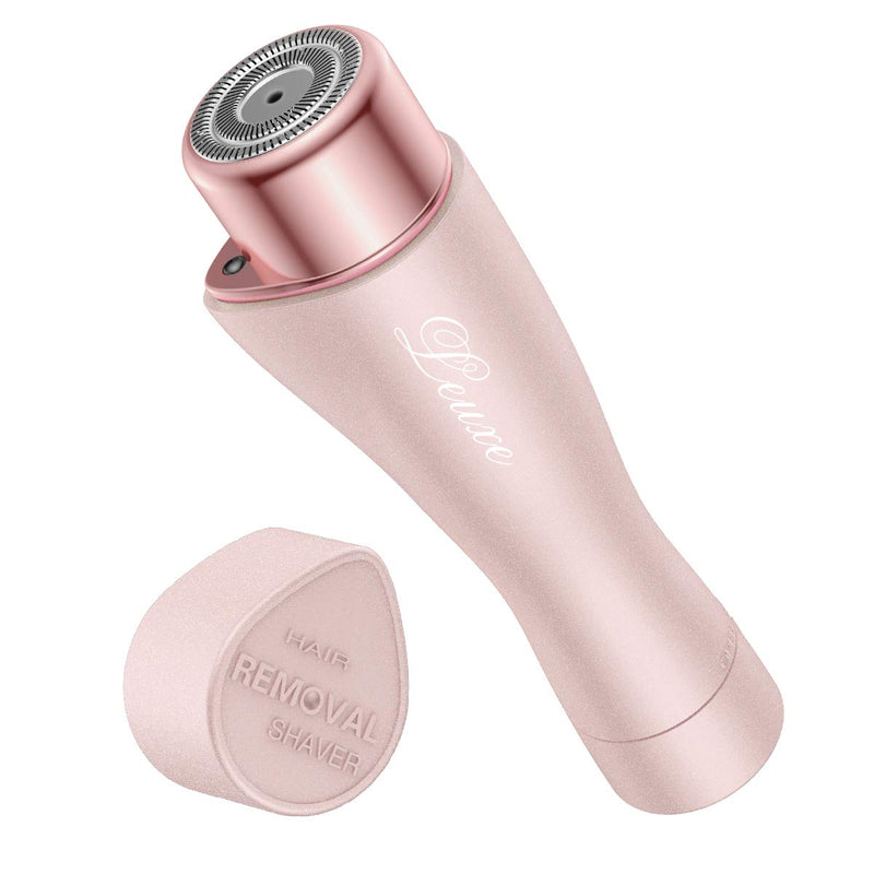 [Australia] - Facial Hair Remover for Women, Leuxe Painless Hair Removal Waterproof Shaver Razor with LED Light for Peach Fuzz Fine Hair Chin Cheek Upper Lip (Rose) Rose 