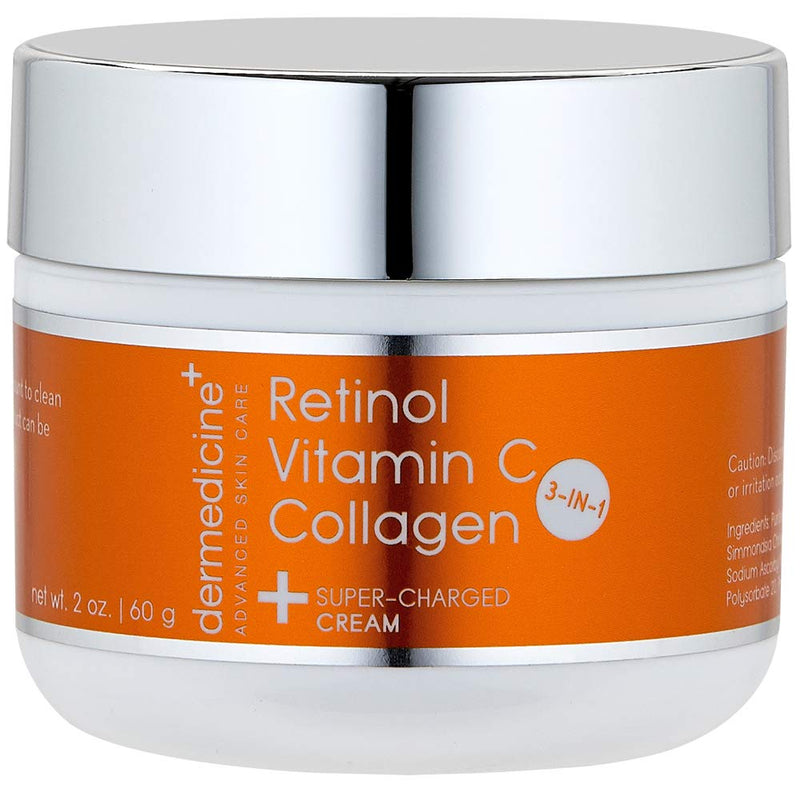 Vitamin C, Retinol and Collagen Anti-Aging Face Cream, 2 oz | Super charged formula helps smooth and plump the look of fine lines and wrinkles for brighter-looking skin 2 Fl Oz (Pack of 1)