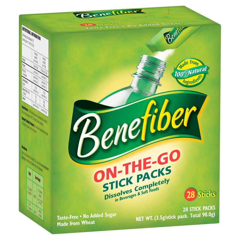 [Australia] - Benefiber Natural Fibre Supplement On-The-Go Stick 28 Pack Unflavored 28 Servings (Pack of 1) 
