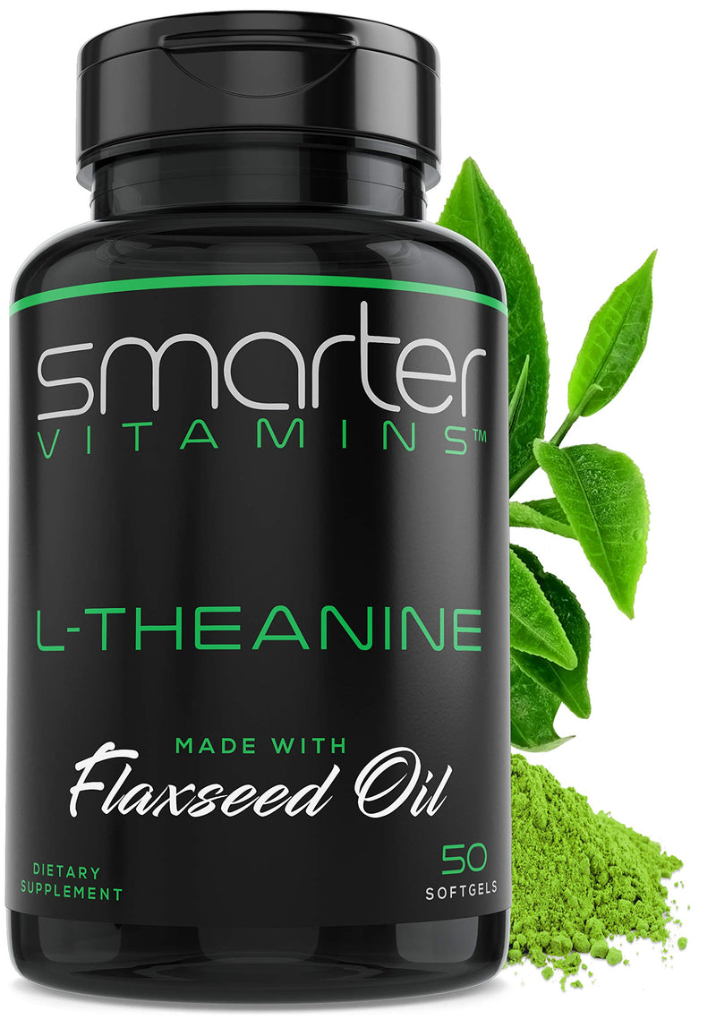 [Australia] - Smarter L-Theanine 250mg Supplement, in Non-GMO Flaxseed Oil, 50 Liquid Softgels 1 