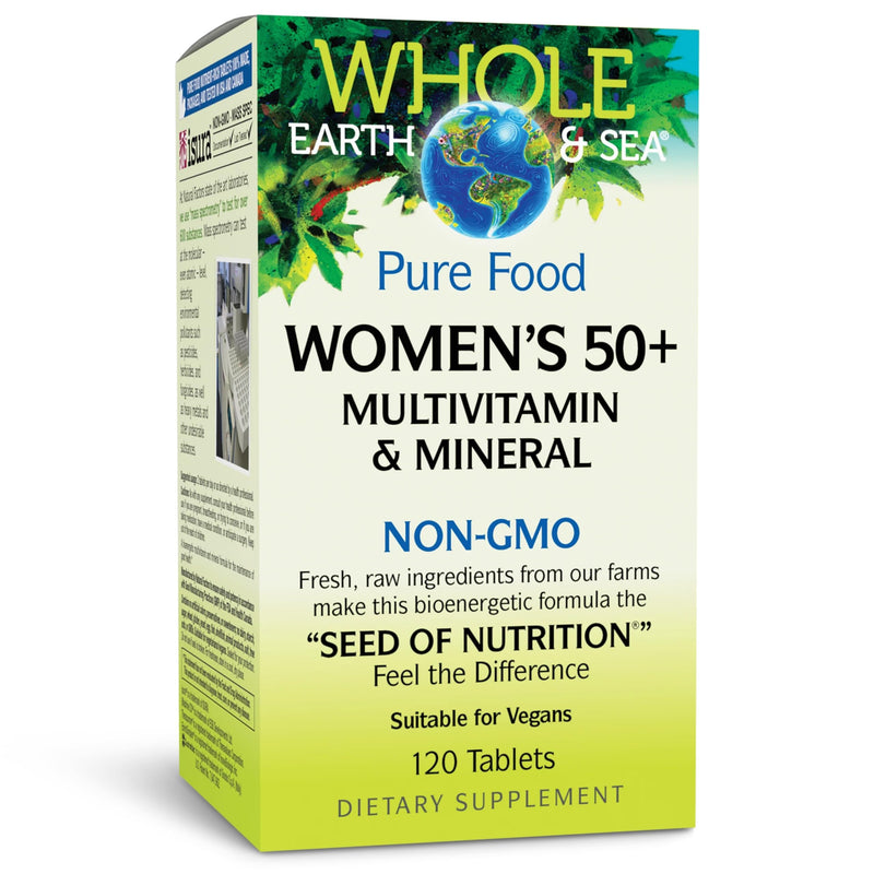 [Australia] - Natural Factors Whole Earth & Sea Women's 50+ Multivitamin & Mineral, 1 Serving Contains Nutrition Equivalent to ¬Ω lb of Veggies, 120 Tablets 120 Count (Pack of 1) 