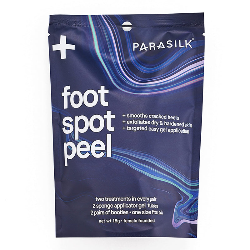 [Australia] - Parasilk Exfoliating Foot Spot Peel– 2 Gel Sponge Applicators & 2 Pairs of Exfoliation Booties. Targeted Repair for Rough, Dry Skin, Cracked Heels and Feet 