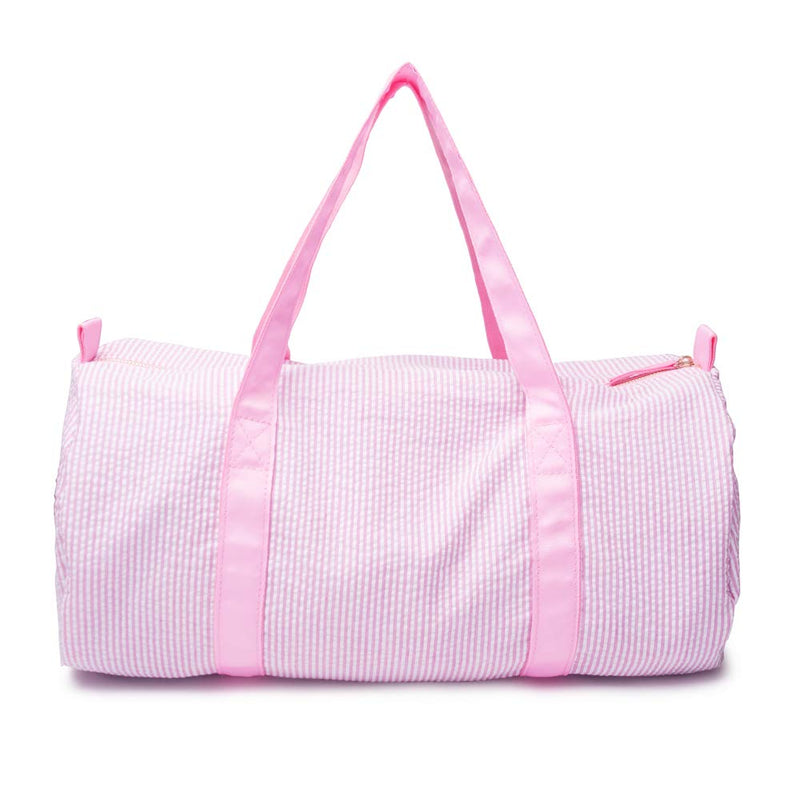 Seersucker Kids Duffle Bag, Overnight Weekender Bag for Toddler Boys Girls Pink