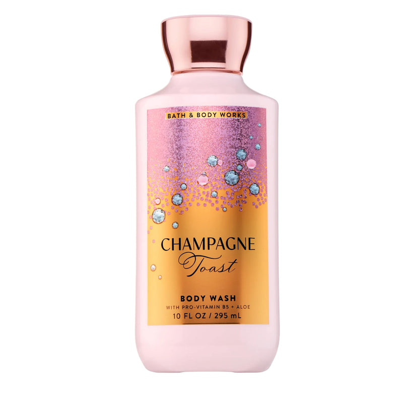 Bath & Body Works Champagne Toast Body Wash, Nourishing Cleanser with Pro-Vitamin B5 & Aloe, Bubbly Champagne & Sparkling Berry Scent, Gentle for Daily Use, 10 fl oz - 1 Pack