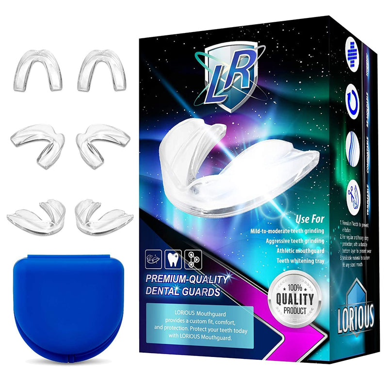 [Australia] - Mouthguard - One Size Fits All Premium Set of 6 BPA Free Moldable, Customizable and Trimmable Medical Grade Mouth Guard for Grinding Teeth Clenching Bruxism, Sport Athletic, Whitening Tray 6 Count (Pack of 1) 