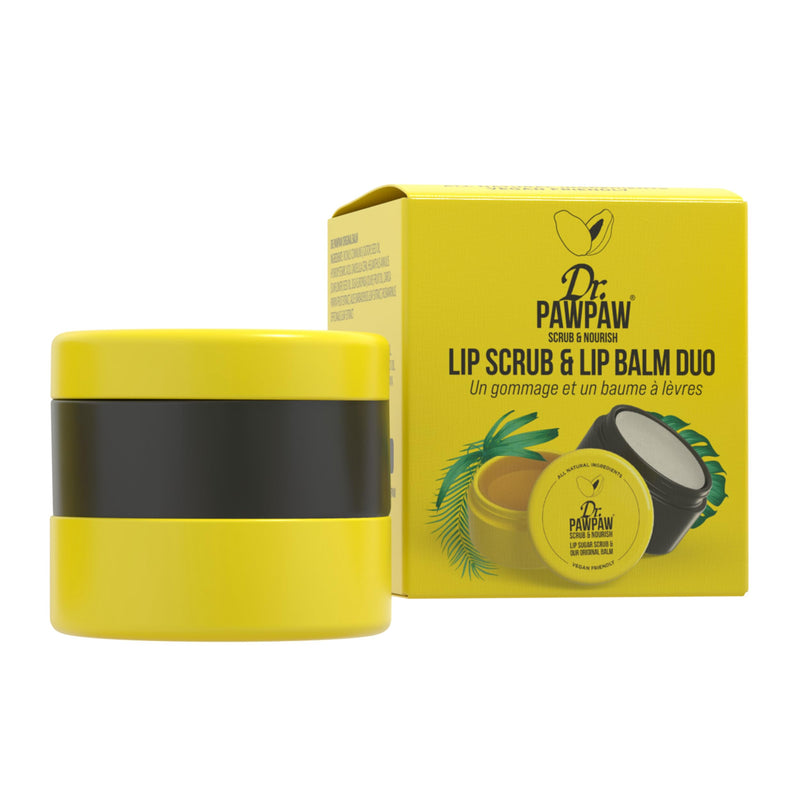 [Australia] - Scrub & Nourish Lip Scrub and Balm Duo with Papaya, Aloe Vera and Olive Oil, 100% Natural Two Step Treatment (50 ml) 