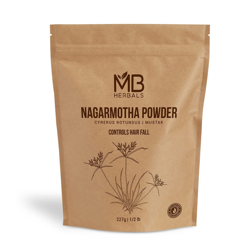 [Australia] - MB Herbals Nagarmotha Powder 227 Gram | Half Pound | Cyperus rotundus | Nut Grass | Mustha | Shacao | Hair Care, Hair Growth 