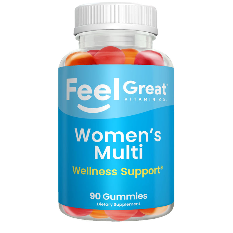 Multivitamin Gummy for Women by Feel Great Vitamin Co | Multi Chewable Gummy Supplement with Vitamin A, B-6, B-12, C, D, E, Biotin, Choline, Folic Acid, Zinc & More