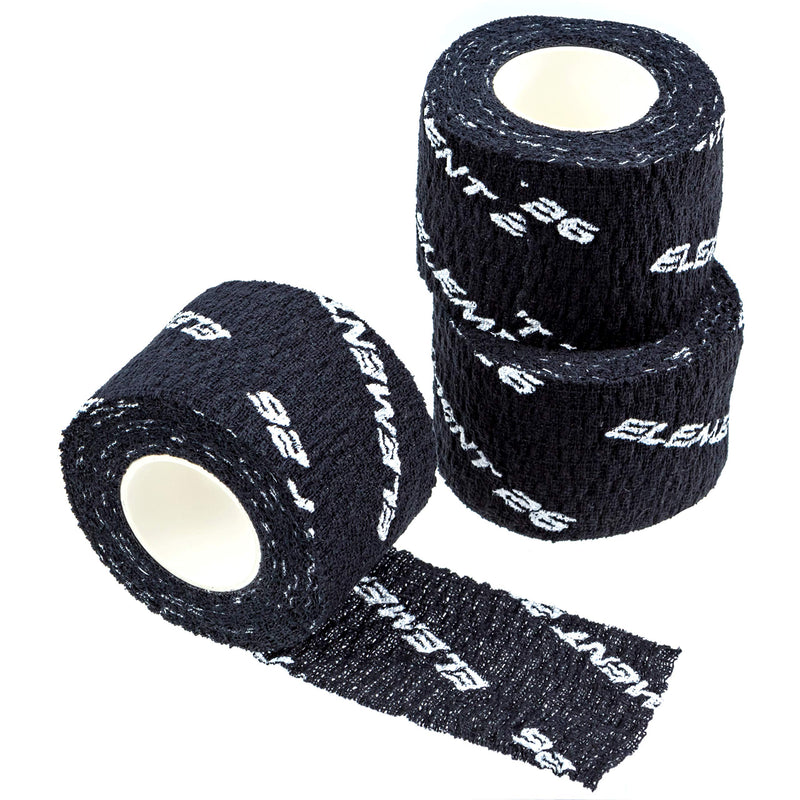 [Australia] - Element 26 Athletic Weight Lifting Tape - Premium Thumb and Finger Tape - Black Hook Grip Tape - Sticky and Stretchy Tape with Sweat Resistant Adhesive - Tape for WODs, Boxing, BJJ 3 Rolls - 1.5" Width 