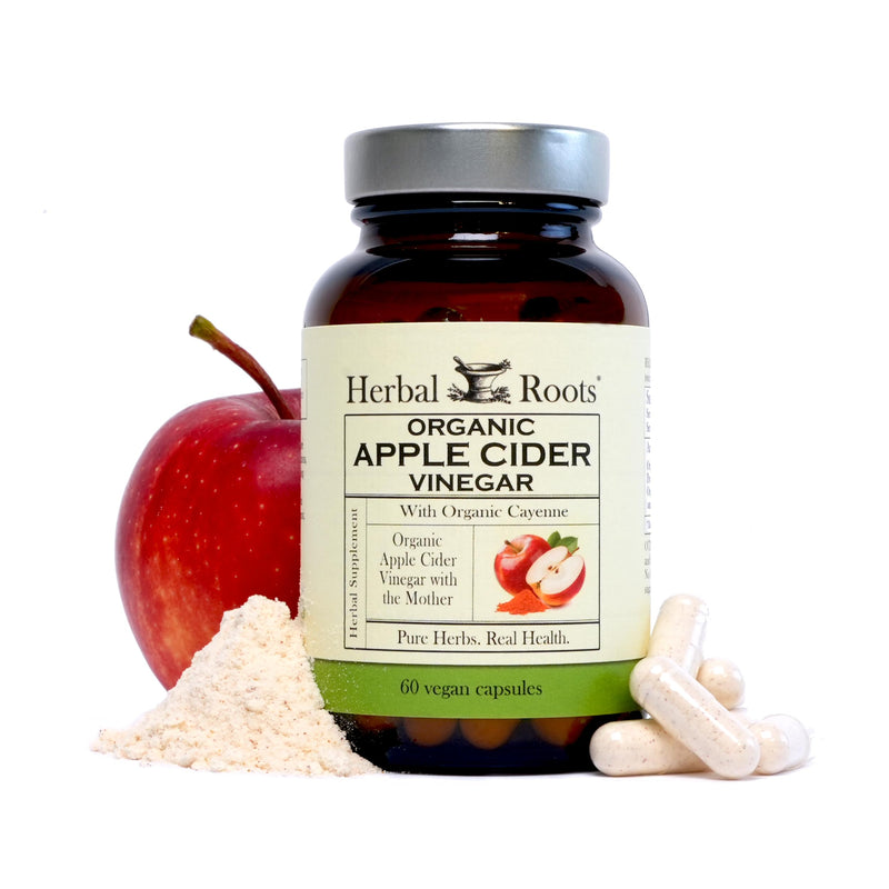 [Australia] - Herbal Roots Organic Apple Cider Vinegar Capsules with Mother and Organic Cayenne | 650 mg | 60 Vegan Capsules 