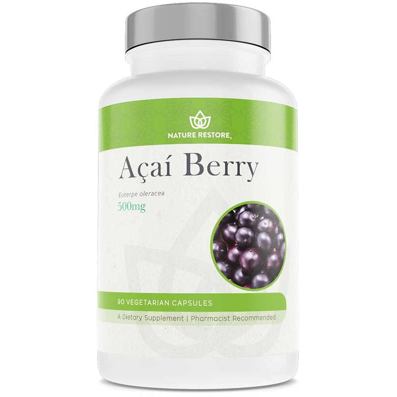 [Australia] - Nature Restore Organic Acai Berry Supplement, Freeze Dried, 90 Acai Berry Capsules, Non GMO, Gluten Free, Vegan 