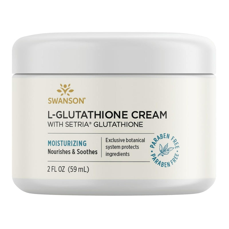 Swanson L-Glutathione Cream with Setria 2 fl Ounce (59 ml) Cream | A Skin Cream that Nourishes and Moisturizes, Formulated with Setria Glutathione and Paraben Free for Everyday Care