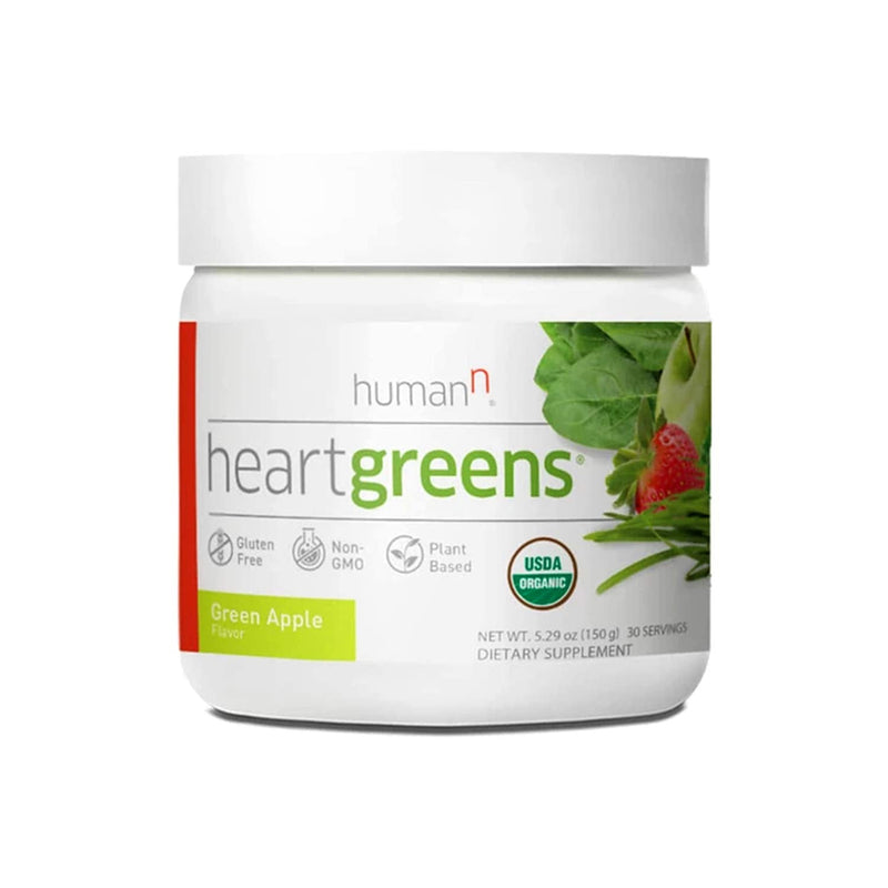 [Australia] - humanN HeartGreens | Superfood Organic Powder with Wheatgrass, Kale, Spinach, and Spirulina, USDA Organic Non-GMO, from The Makers of SuperBeets (Green Apple Flavor, 5.29-Ounce 