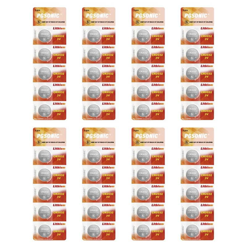 [Australia] - 40 Pack CR2032 Batteries, 3V Lithium Coin Battery for Small Electronic Devices, 5 Year Shelf Life 
