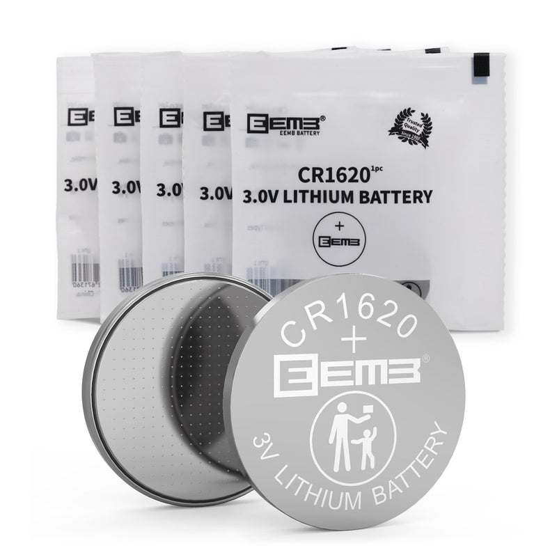 [Australia] - EEMB CR1620 Battery 5 Pack CR1620 3V Lithium Battery Button Coin Cell Batteries 1620 Battery 70mAh ECR1620, DL1620 for Watch, Key Fob, Calculator, Mobile Game, Toys 