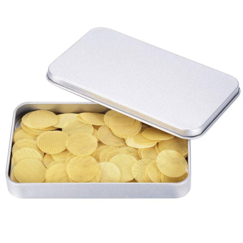 [Australia] - 200 Pieces Brass Pipe Screens, 100% Brass Pipe Screens 0.75 Inch with Metal Storage Box (3/4 inch) 0.75 Inch (Pack of 200) 