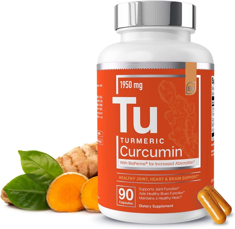 [Australia] - Essential Elements Turmeric Curcumin - Joint, Heart & Brain Support - with Bioperine for Increased Absorption 1950 mg - 90 Capsules 90 Count (Pack of 1) 