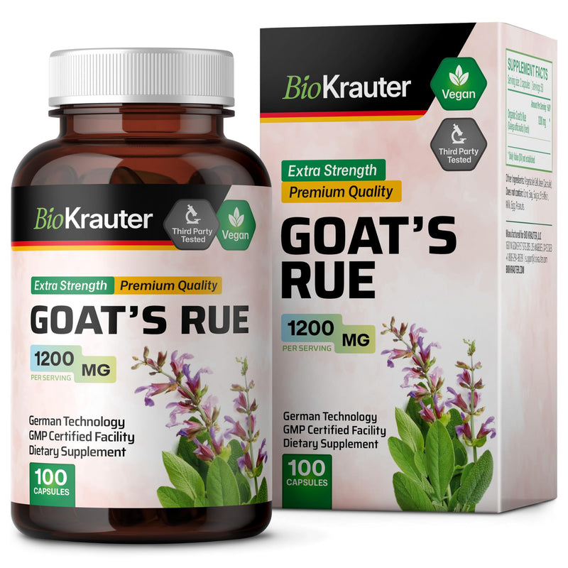 [Australia] - Goats Rue Lactation Support Capsules - Natural Breastfeeding Supplement - Organic Goats Rue 1200 mg - 100 Vegan Capsules 100 Count (Pack of 1) 