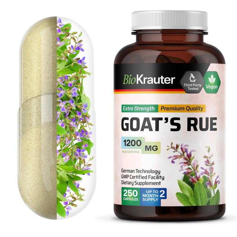 [Australia] - BIO KRAUTER Goats Rue Lactation Support Capsules 1200 mg - 250 Count - Goats Rue Capsules - Natural Breastfeeding Supplements 250 Count (Pack of 1) 