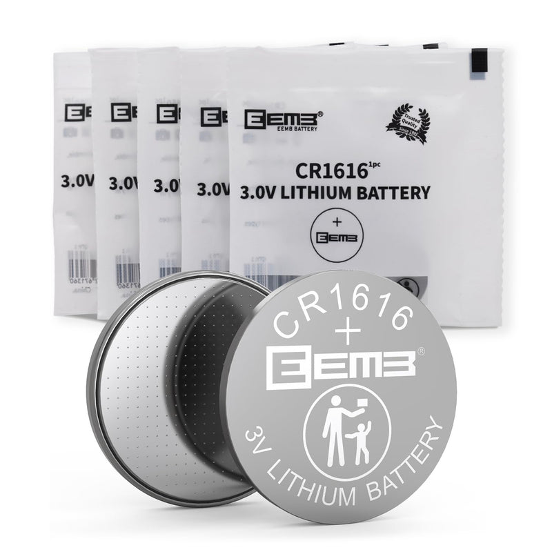 [Australia] - EEMB 5 PACK CR1616 Battery 3V Lithium Battery Button Coin Cell Battery 1616 Battery DL1616 ECR1616 for Re-mote Control, Watch, Calculator, Electronic Note-book, Thermometer, Mobile Game 