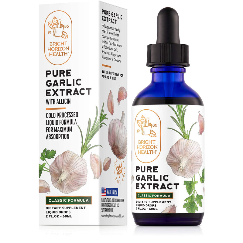 [Australia] - Pure Garlic Extract with Allicin Classic Formula Boost Immune Support Vegan Friendly Natural Supplement, Raw Organic Garlic in Liquid Form, Natural Superfood with Nutrients and Minerals (2 fl oz) 2 Fl Oz (Pack of 1) 