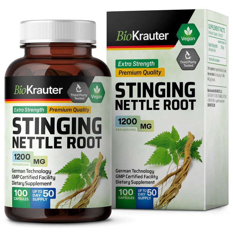 [Australia] - Stinging Nettle Capsules - Natural Urinary Tract & Overall Health Support - Organic Nettle Root Powder (Urtica Dioica) 1200 mg - 100 Vegan Pills - Non GMO 100 Count (Pack of 1) 