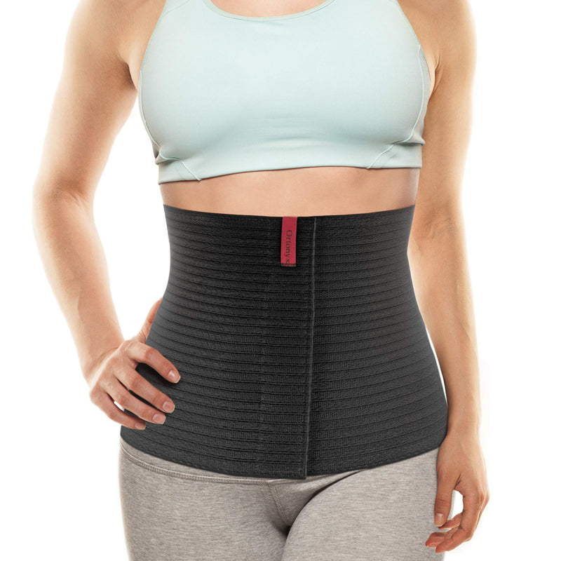[Australia] - ORTONYX 10.25" Abdominal Binder for Men and Women/Postpartum Post-operative Post-surgery Wrap/Abdomen Navel Umbilical Hernia Support Belt / 524010 Black S/M S/M (up to 32") 