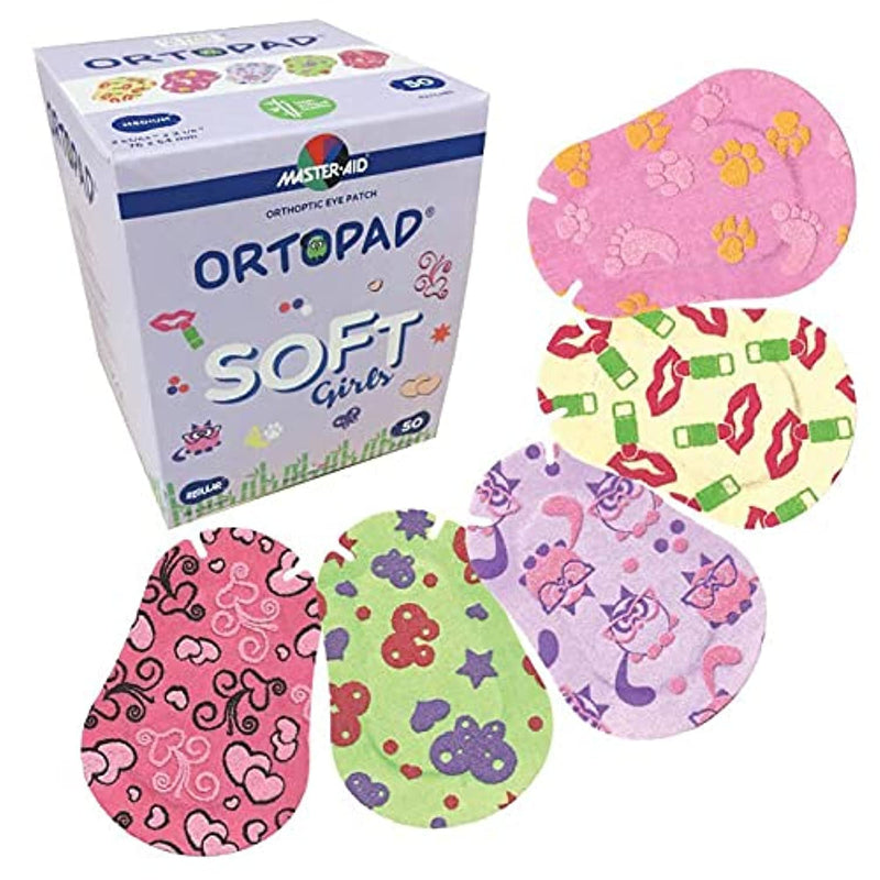 [Australia] - Ortopad® Soft Bamboo Girls Eye Patches, 50/Box (Regular Size, 4+ yrs) Textured Accents Regular 