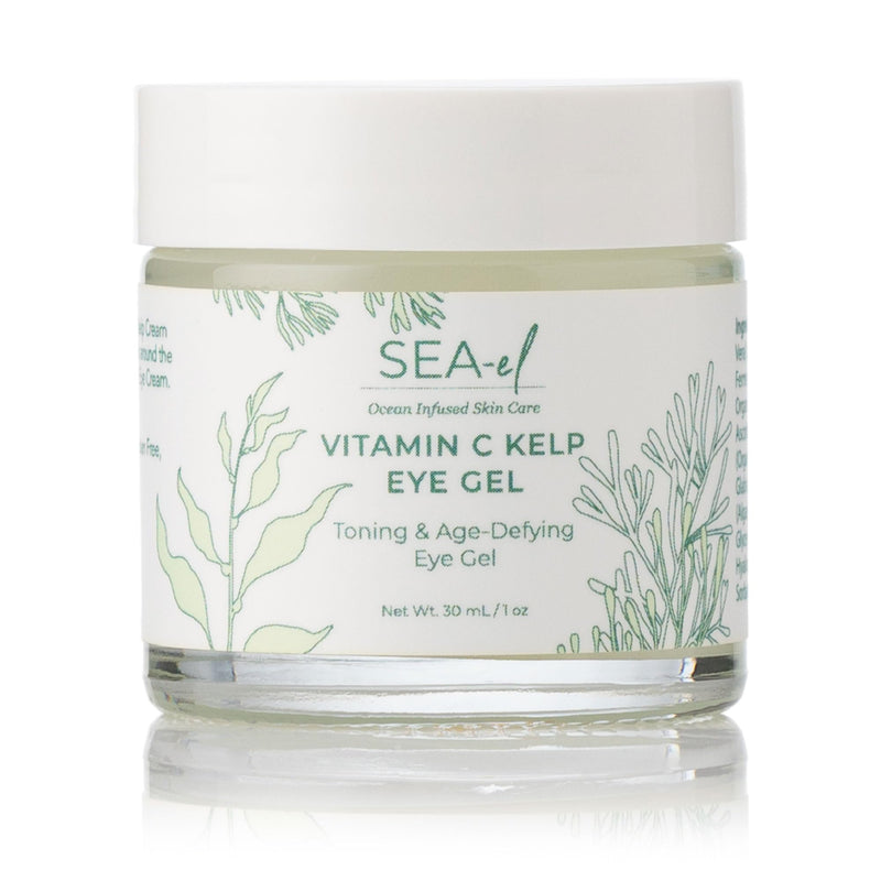 Vitamin C Kelp Eye Gel Toning & Age Defying Skincare for Puffiness, Under Eye Bags & Dark Circles Cooling Youthful Glow for Women & Men - 1 Oz