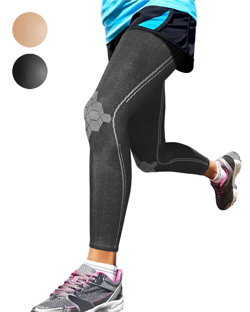 [Australia] - Sparthos Leg Compression Sleeves - Aid in Recovery and Support Active Lifestyle - Innovative Breathable Elastic Blend - Anti Slip, Day & Night Wear X-Small Midnight Black 