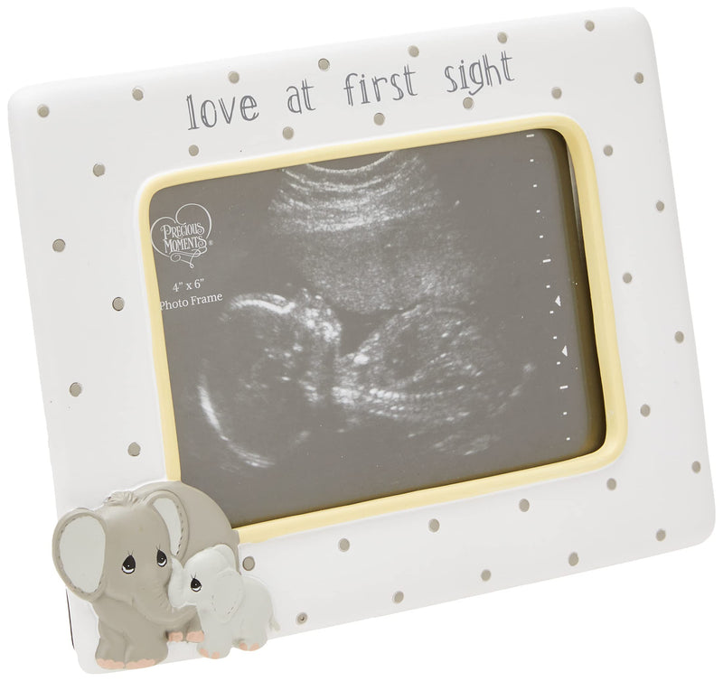 [Australia] - Precious Moments Elephant Love at First Sight Ultrasound 4 x 6 Resin & Glass 183407 Photo Frame, One Size, Multi Elephant Sonogram Photo Frame 