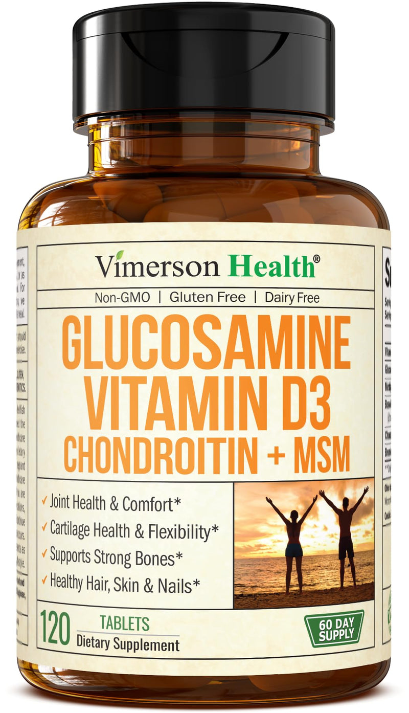 [Australia] - Glucosamine Chondroitin with Vitamin D, Boswellia, Bromelain - Joint Supplement for Women & Men ‚Äì Supports Bone Health, Mobility & Comfort - Joint Support Supplement with Vit D - FSA Eligible 120 Tabs 120 Count (Pack of 1) 