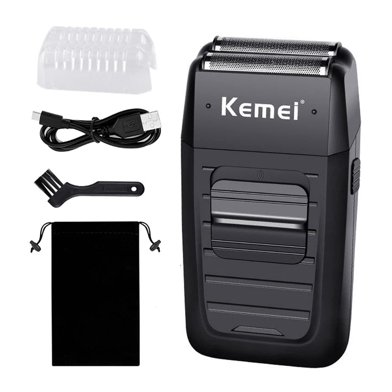 [Australia] - kemei Men's Reciprocating Cordless Razor Razor Electric Rechargeable Razor Precision Beard Sideburn Trimmer Razors Twin Blade Multifunction Grooming Razor… 