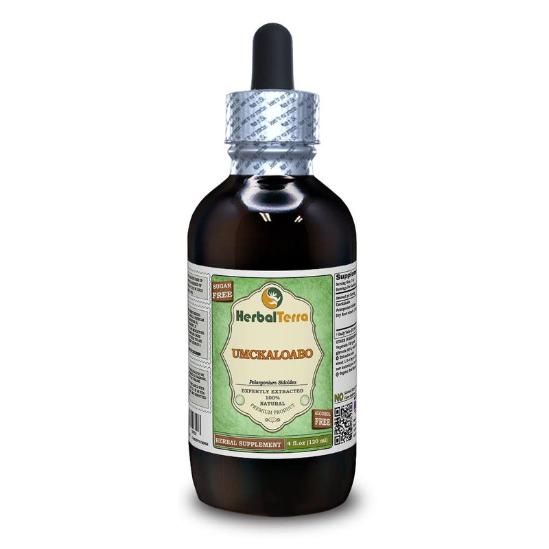 [Australia] - Umckaloabo (Pelargonium Sidoides) Glycerite, Dried Roots Alcohol-Free Liquid Extract (Brand Name: HerbalTerra, Proudly Made in USA) 4 fl.oz (120 ml) 