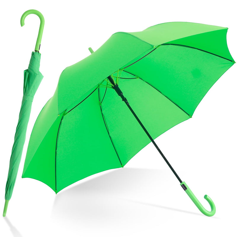 RUMBRELLA UV Stick Umbrella Auto Open UPF 50+ with J Hook Handle 51IN | Automatic Open Wind-Resistant Umbrella for Adults Fits 2 People, J Hook Handle, Fast-Drying Kelly Green