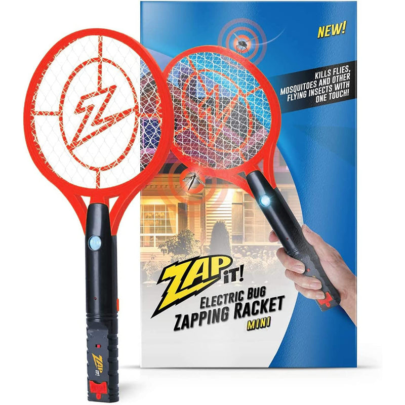 [Australia] - ZAP IT! Electric Bug Zapping Racket Mini - Rechargeable Bug Zapper Racket, 4,000 Volt Fly Swatter Electric Bug Zapper, USB Charging Cable - Red 
