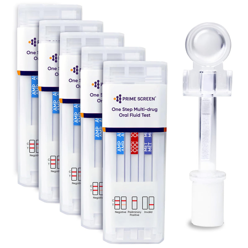 [Australia] - Prime Screen [5 Pack] 5 Panel Oral Saliva Test Kit (AMP, COC, MET, OPI, THC) - ODOA-256 