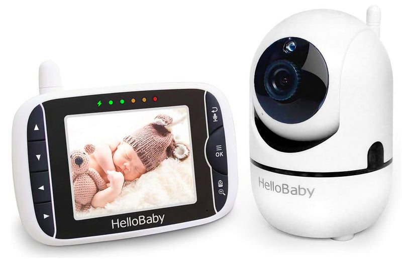[Australia] - HelloBaby Baby Monitor with Remote Pan-Tilt-Zoom Camera and 3.2'' LCD Screen, Infrared Night Vision (Black) 1 Count (Pack of 1) Black 