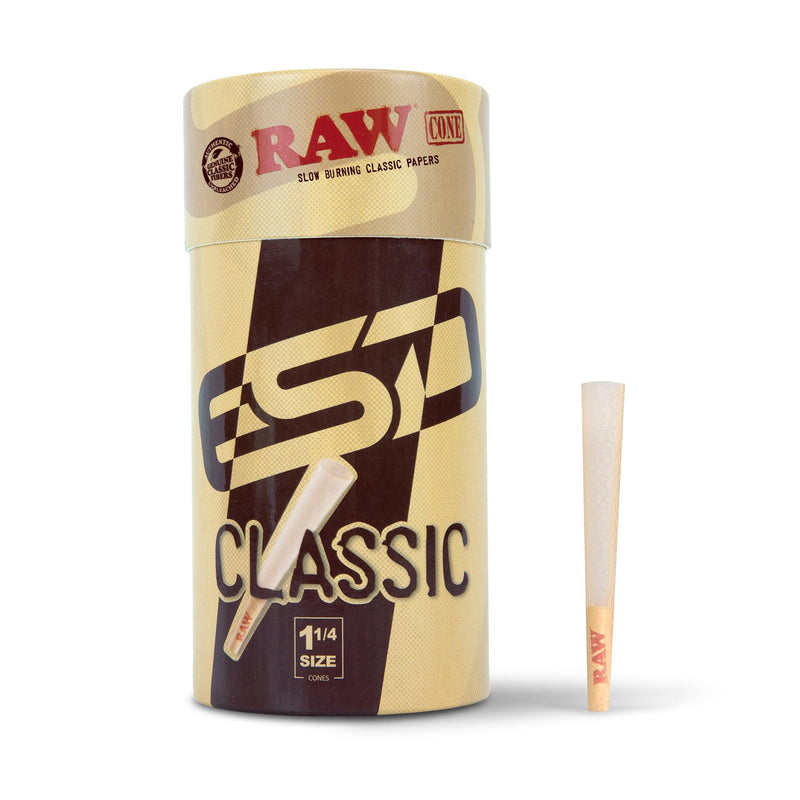 [Australia] - RAW Cones Classic 1-1/4 Size | 150 Pack | Natural Pre Rolled Rolling Paper with Tips & Packing Tubes Included 