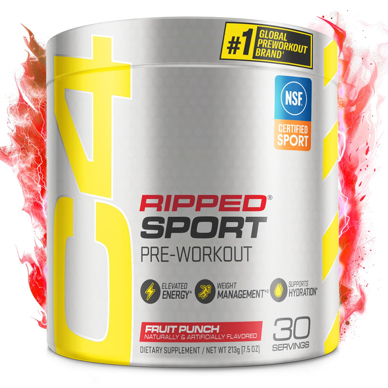 [Australia] - C4 Ripped Sport Pre Workout Powder Fruit Punch - NSF Certified for Sport + Sugar Free Preworkout Energy Supplement for Men & Women | 135mg Caffeine | 30 Servings 