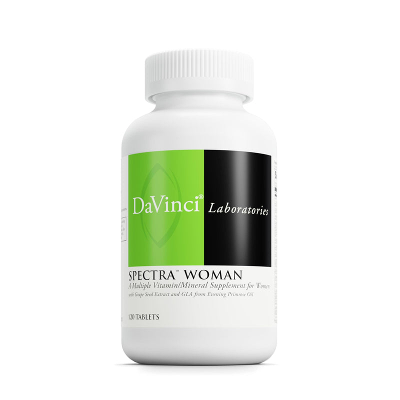 DaVinci Labs Spectra Woman - Dietary Supplement to Support Bone Health and Women's Needs - with Vitamins, Minerals, Calcium, Beta Carotene, L-Cysteine, Grape Seed Extract, and More - 120 Tablets 120 Count (Pack of 1)