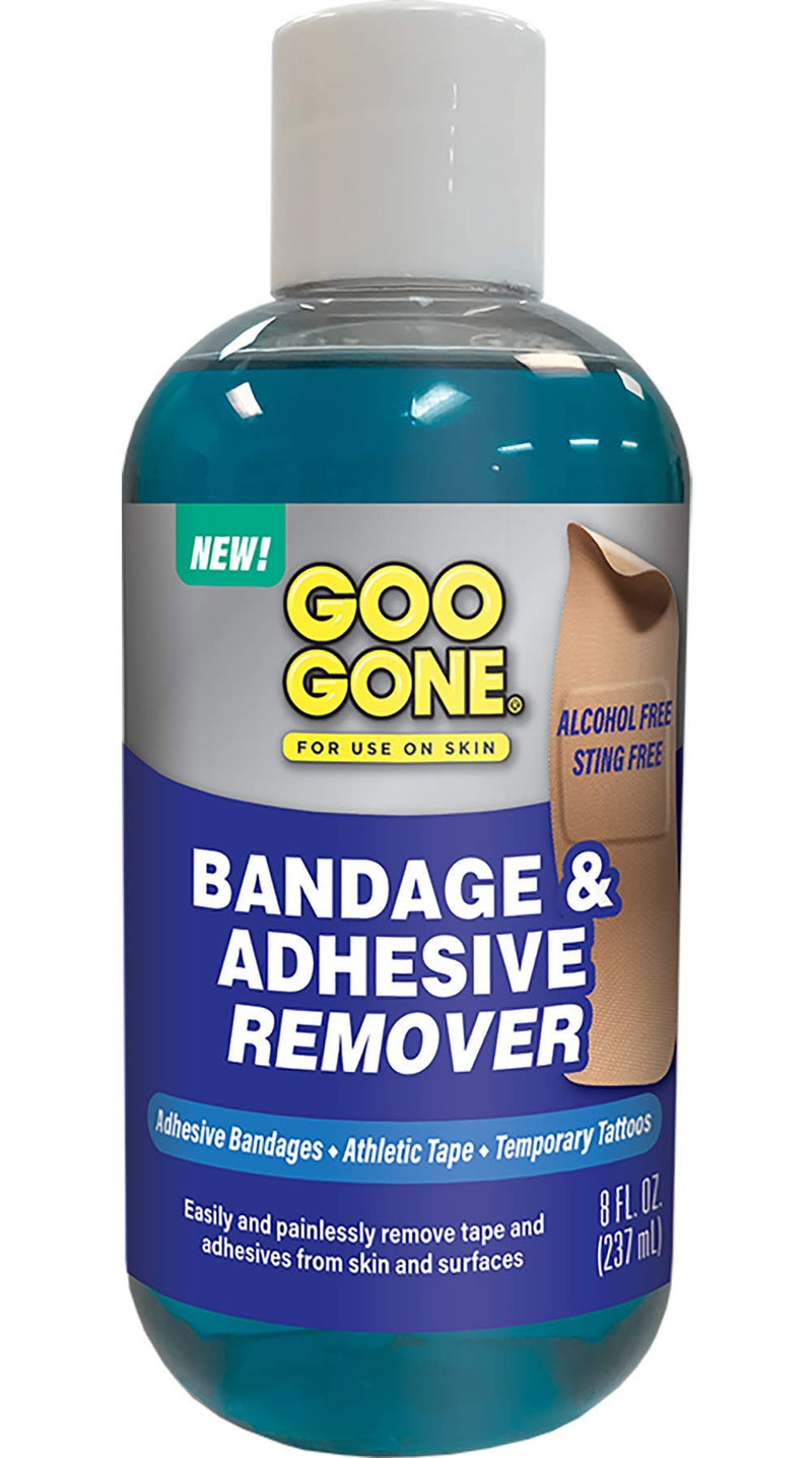 [Australia] - Goo Gone Bandage Adhesive Remover For Skin - 8 Ounce - Safe Method to Remove Sports Tape, KT Tape, Temporary Tattoos, Ink, Medical Bandages and More 8 Fl Oz (Pack of 1) 