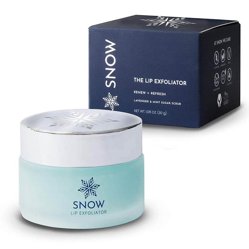 [Australia] - SNOW Lip Exfoliating Sugar Scrub - Lip Scrub Exfoliator for Plump & Soft Lips - Lip Care Product with Jojoba Oil - Moisturize Dry Lips - Lip Care Kit Essential - Lavender & Mint 