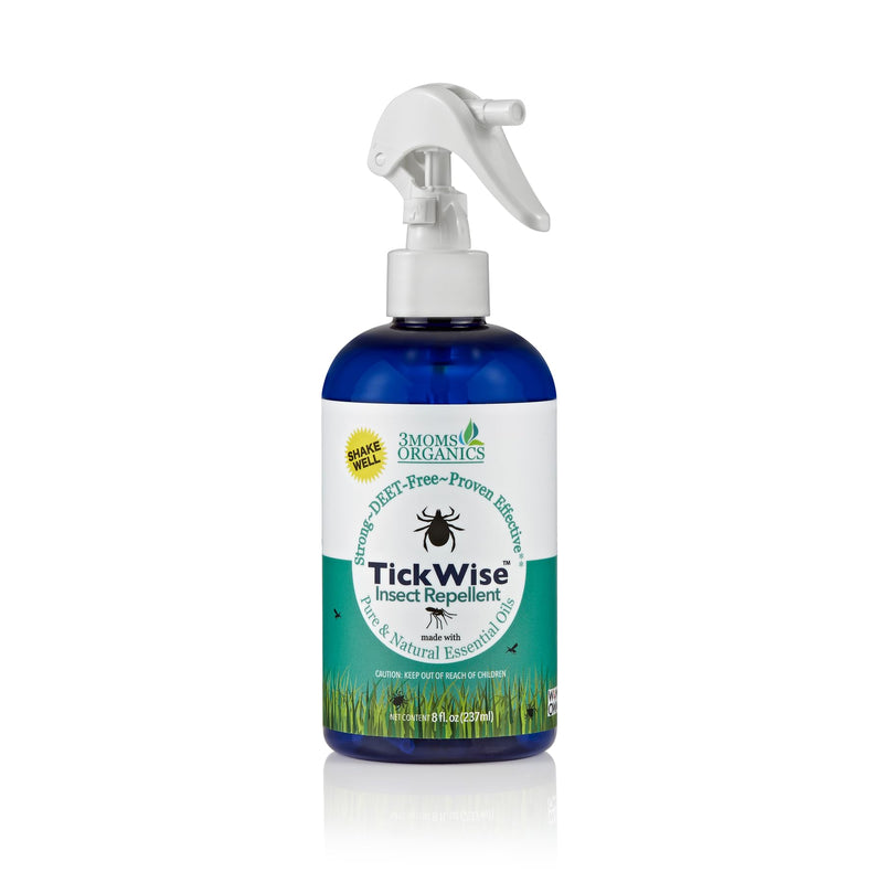 [Australia] - 3 Moms Organics TickWise 8oz, Made with All Natural Essential Oils, DEET-Free, Tick and Insect Repellent, Plant Based Essential Oils, All Natural Ingredients Great for Adults, Kids, Dogs & Horses 8 Fl Oz (Pack of 1) 
