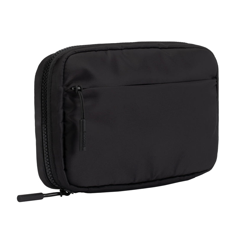 Incase Nylon Accessory and Electronics Organizer Bag - Small Travel Pouch for Cords, Gadgets, Accessories, Compact Tech Bag with Faux-Fur Padded Compartment Jet Black