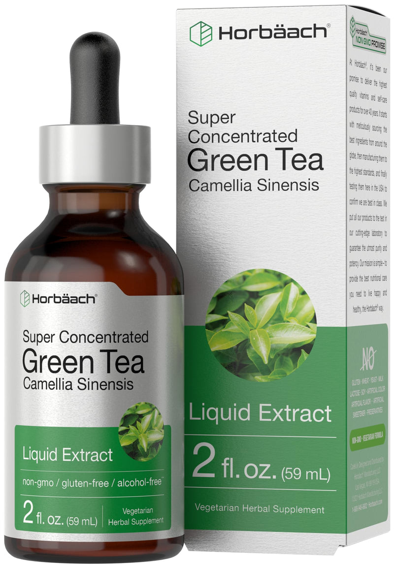 [Australia] - Horbäach Green Tea Extract Liquid | 2 Fl Oz | Alcohol Free, Vegetarian Tincture | Super Concentrated Supplement | Non-GMO, Gluten Free 