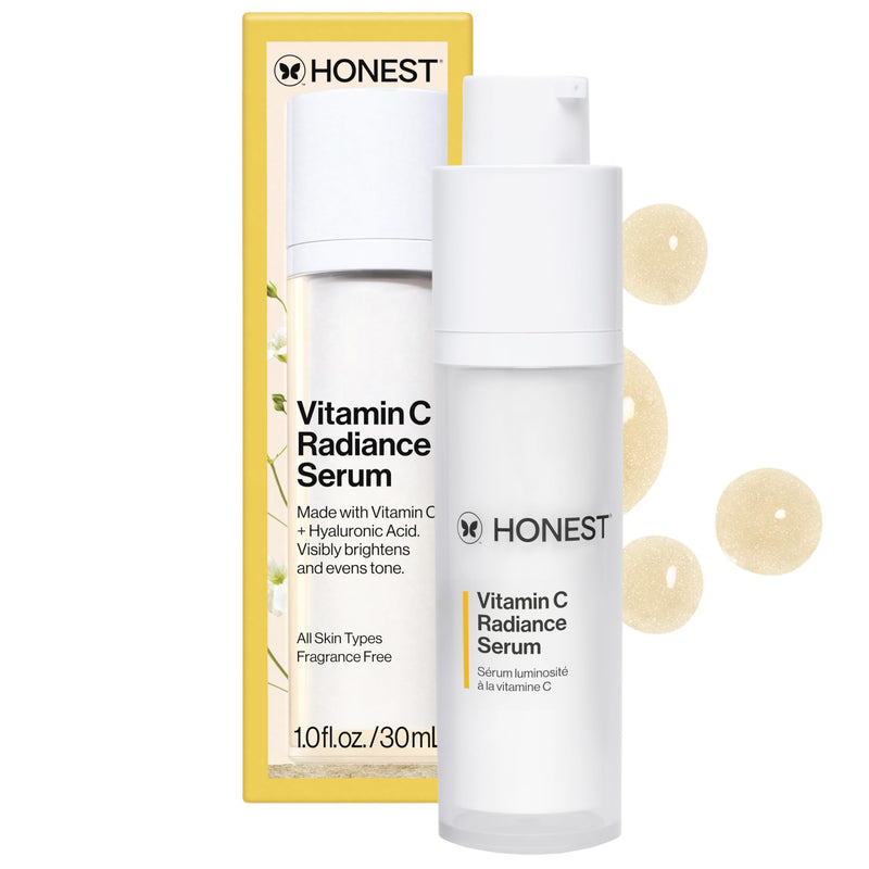 Honest Beauty Vitamin C Radiance Serum, Sensitive Skin, Unscented, 1 fl oz