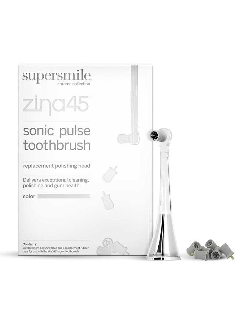 [Australia] - Supersmile Zina45 Replacement Polishing Head for Sonic Pulse Toothbrush Silver 