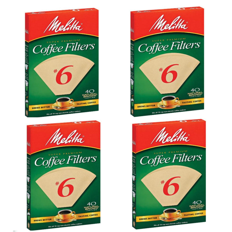[Australia] - Melitta FBA USA Inc 626412#6 Natural Brown Cone Coffee Filters 40 Count - 4 PACK 